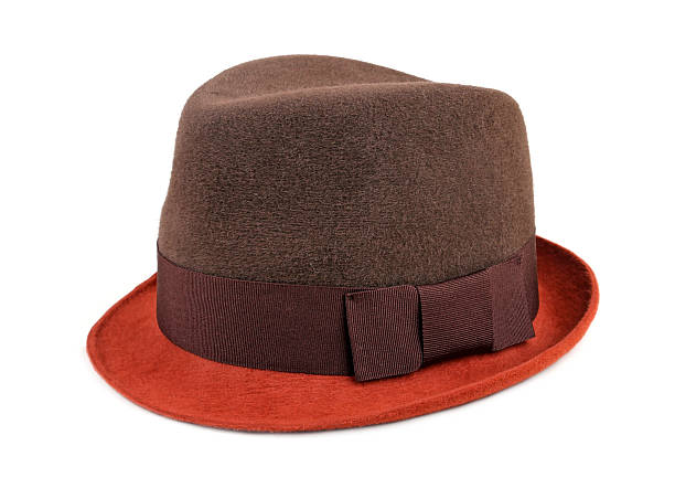 istock felt trilby/fedora hat isolated on a white 487431248