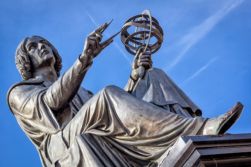 Monument of great astronomer Nicolaus Copernicus made by Bertel Thorvaldsen in 1822, Warsaw, Poland