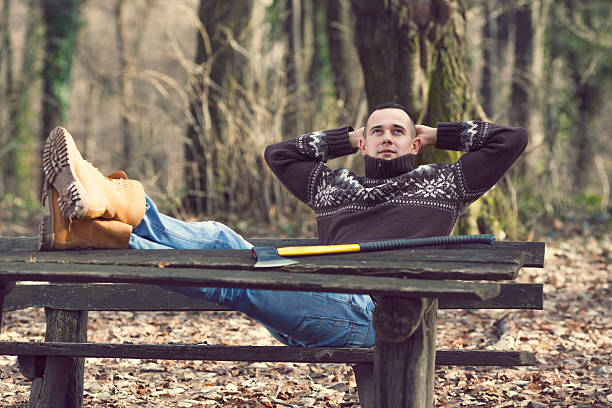 istock Lumberman Resting in the Forest 487437272