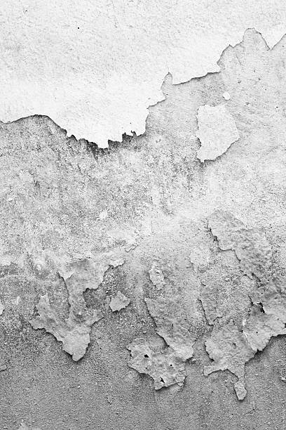 istock Texture background of old wall, black and white. The peeling 487441736