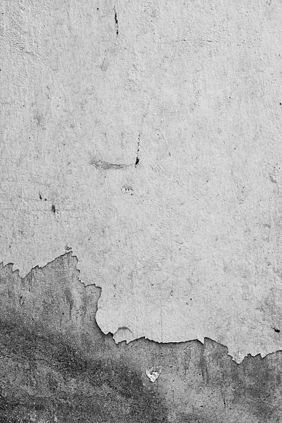 istock Texture background of old wall, black and white. The peeling 487442000