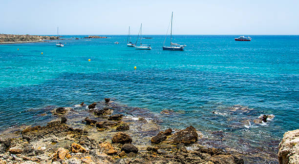 Wonderfoul point of view over the rocks on the Tabarca island, Alicante.