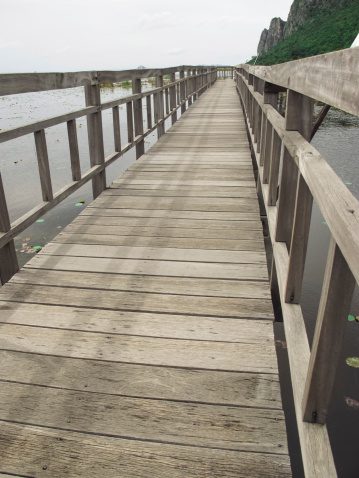 Bridge on the lake in national park  (Ramsar Site), Sam Roi Yod National Park, Prachuap Khiri Khan, Thailand