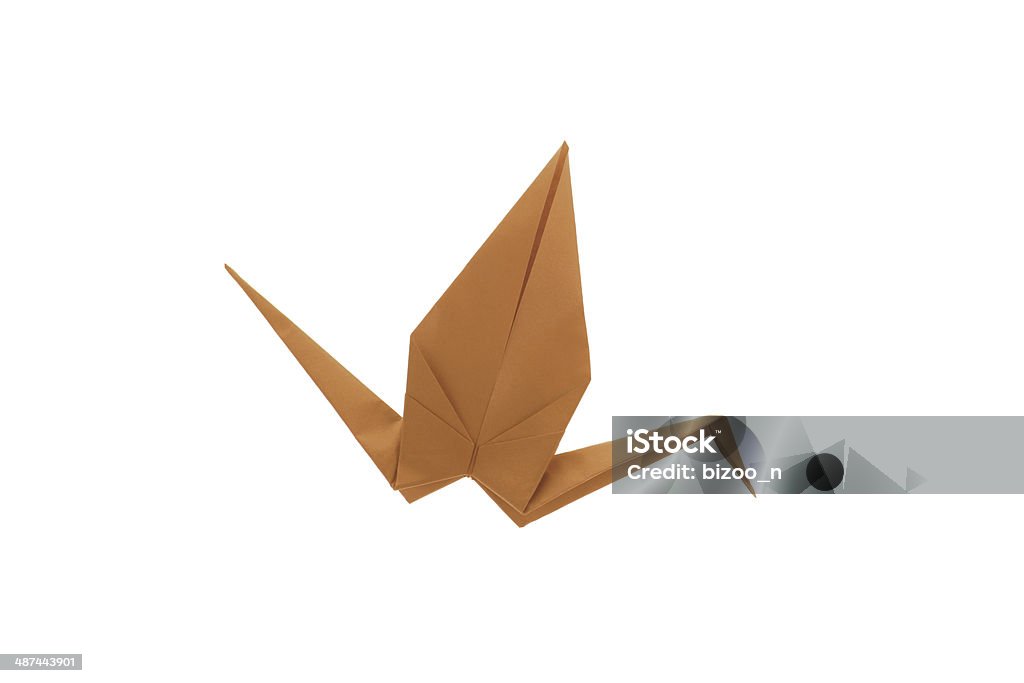Orange origami bird A orange origami bird isolated on white Animal Stock Photo