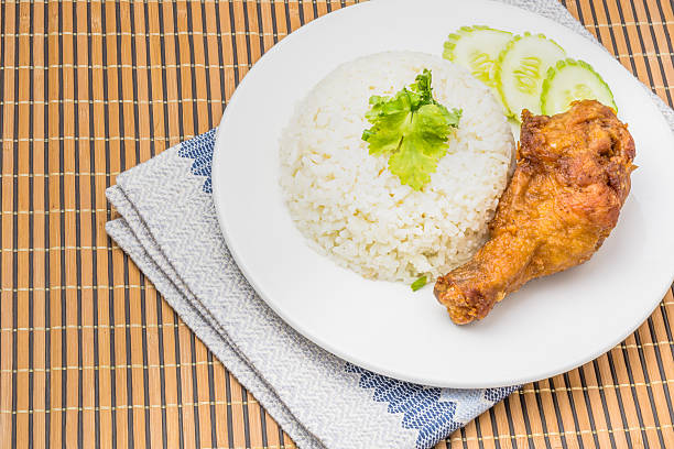 istock Thai food fast food, Fried Chicken with Rice 487444342