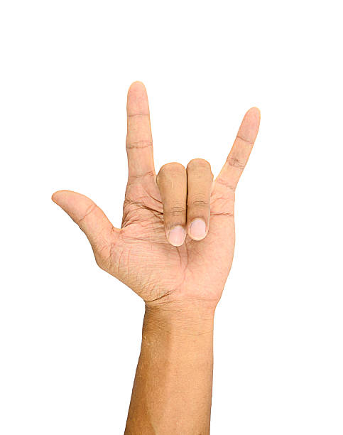istock Love hand sign isolated on white 487444638
