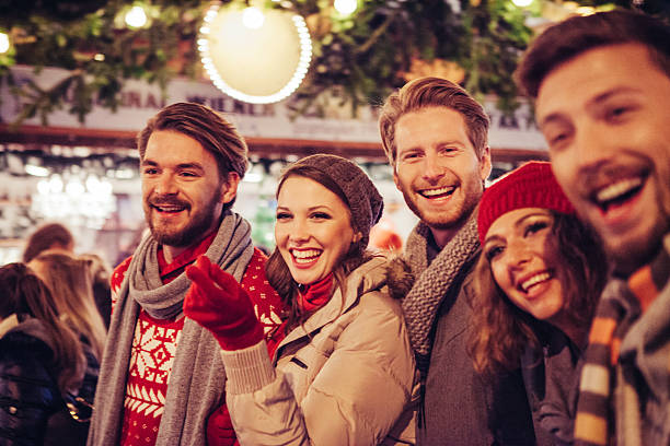 istock Friends having fun outdoors at winter holidays. 487445556