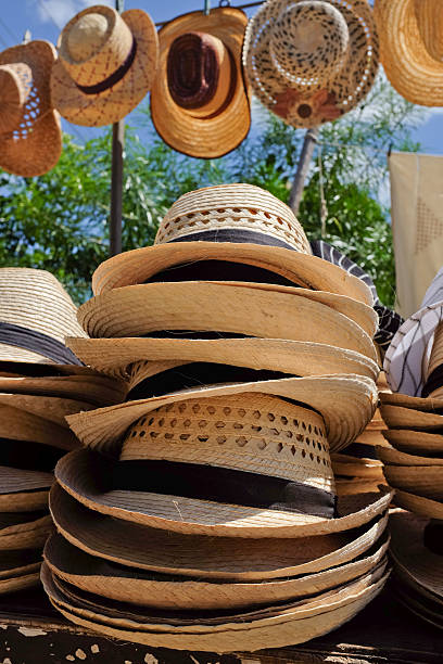istock Pile of Cuban straw hats 487445637