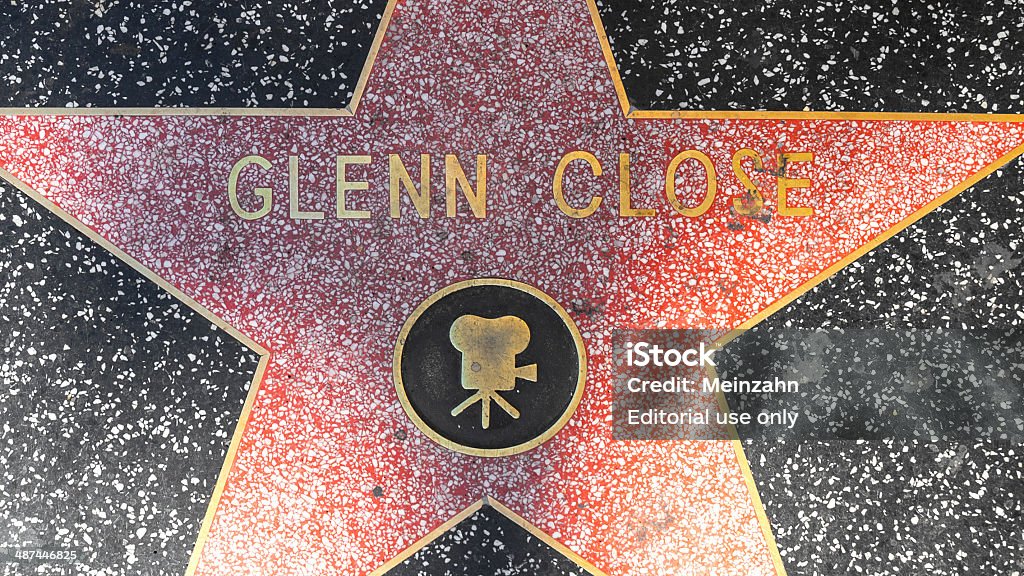 Glenn Close's star on Hollywood Walk of Fame Los Angeles, USA- June 24, 2012: Glenn Closes star on Hollywood Walk of Fame in Hollywood, California. This star is located on Hollywood Blvd. and is one of 2400 celebrity stars. Actor Stock Photo