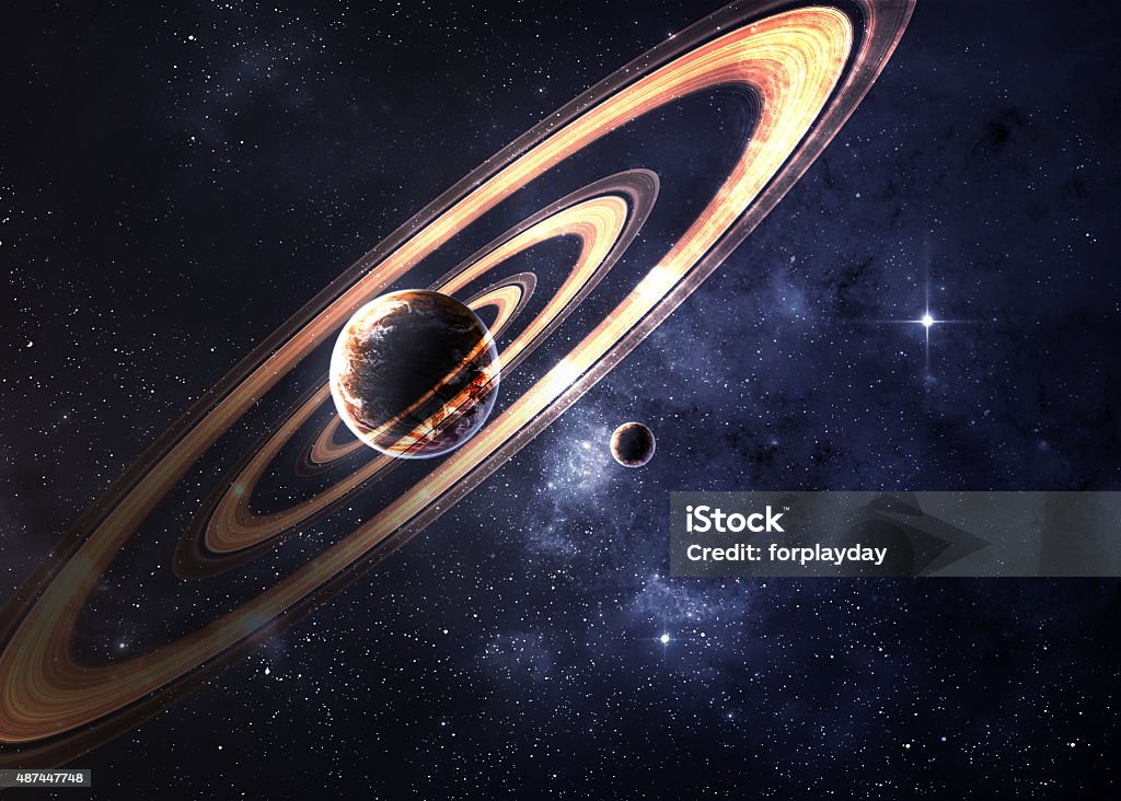 Planets over the nebulae in space. Elements of this image Planets over the nebulae in space. Elements of this image furnished by NASA 2015 Stock Photo