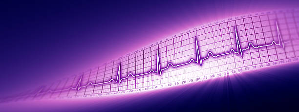 Heart rate with ECG graph in the cyberspace stock photo
