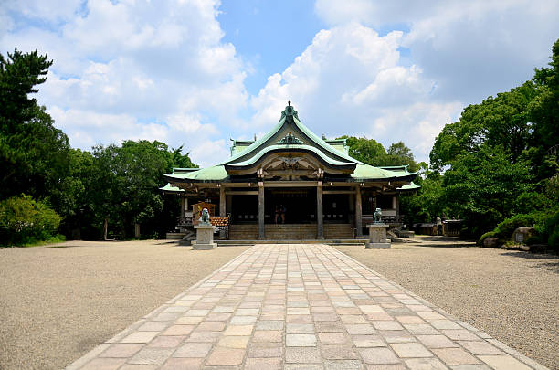 santuário hokoku no castelo de osaka park. - toyotomi hideyoshi - fotografias e filmes do acervo