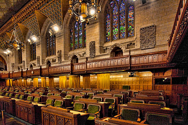 interior del canadá commons del parlamento, ottawa - commons fotografías e imágenes de stock