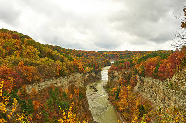 istock Autumn scene of waterfalls and gorge 487450566