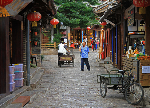 Lijiang, China - June 10, 2015: people are walking on the street in Lijiang, China