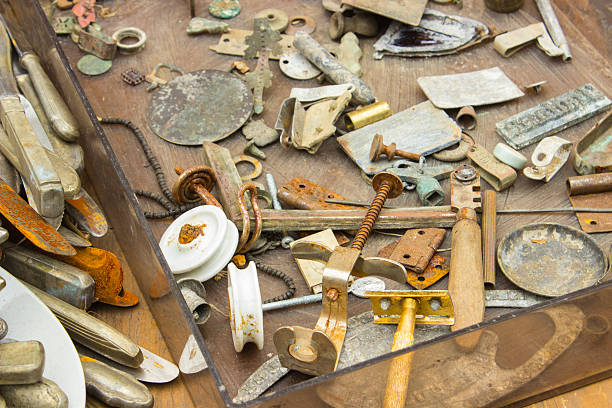 istock Heap of old rusty things and tools for sale 487450742