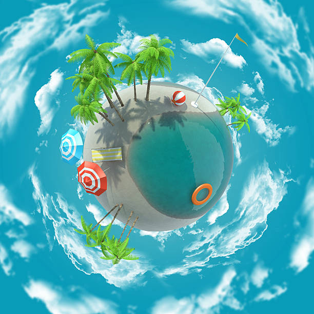 istock Earth with beach and lake 487451538
