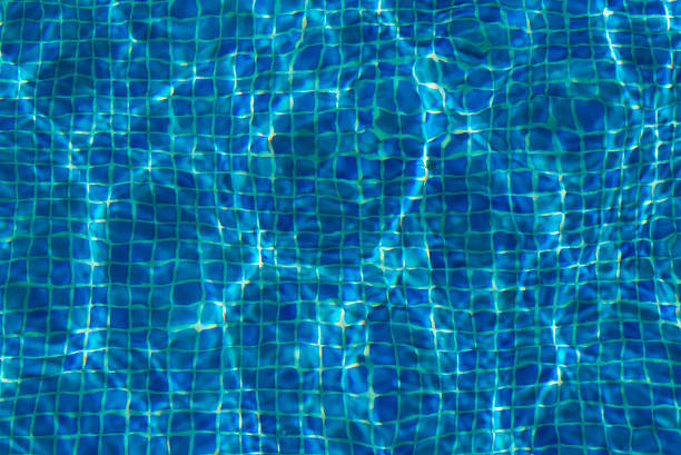 Abstract view of the bottom of a Swimming Pool stock photo