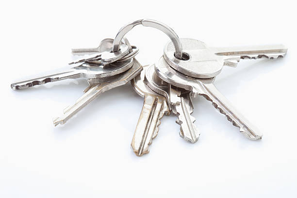 istock Bunch of keys on white background 487462760