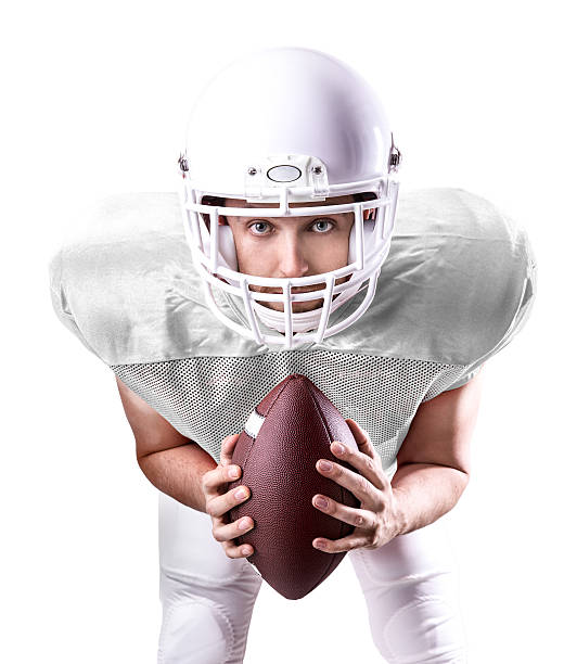istock Football Player on white uniform isolated on white background 487463700