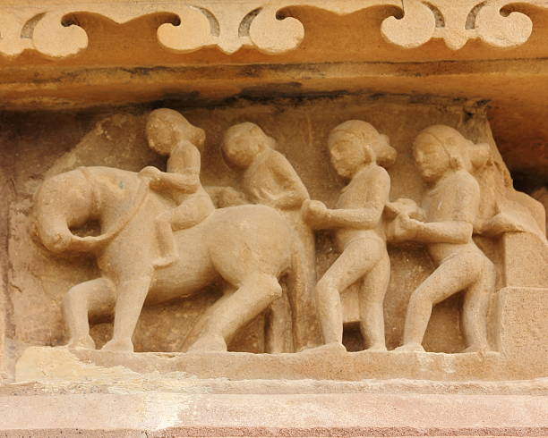 istock Ancient sculpture in Khajuraho 487464845