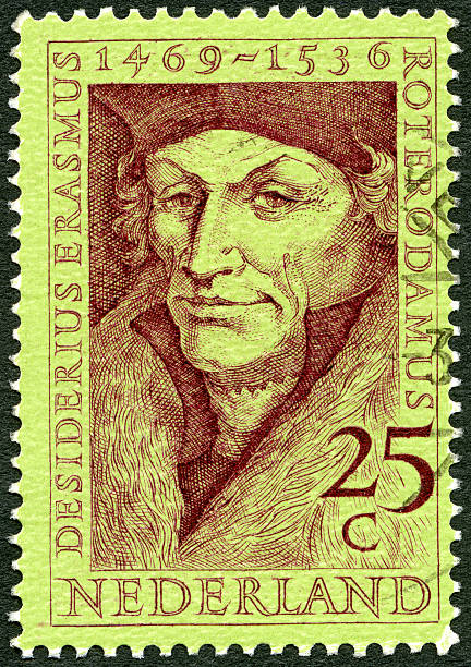 Postage stamp Netherlands 1969 Desiderius Erasmus 1469-1536 Postage stamp Netherlands 1969 stamp printed in Netherlands shows Desiderius Erasmus (1469-1536), scholar, circa 1969 desiderius erasmus stock pictures, royalty-free photos & images