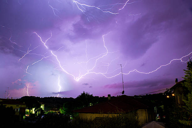 istock Storm and lightning over Tuscany landscape 487465882