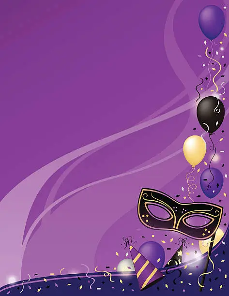 Vector illustration of Mardi Gras Masquerade Party