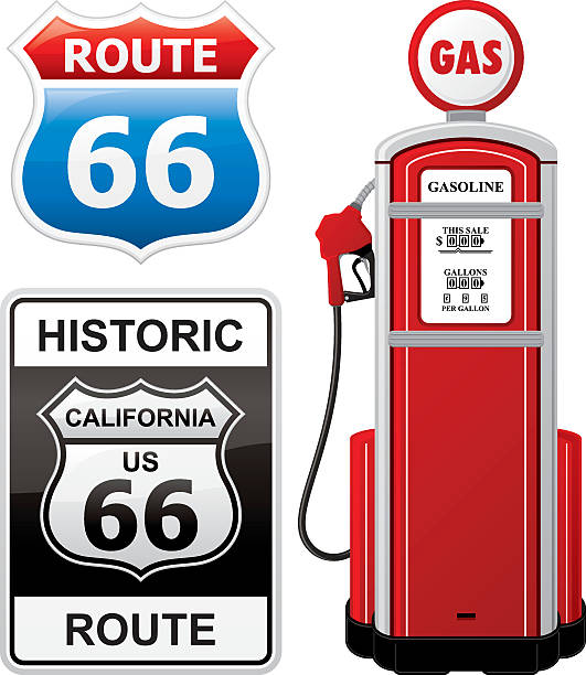 route 66 pobrania - fuel pump gasoline natural gas gas station stock illustrations