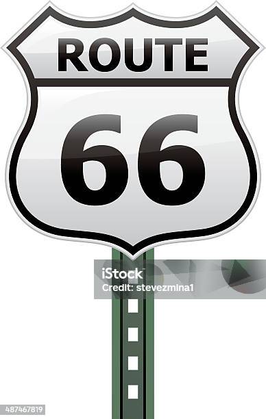 weduwnaar Tientallen Beheren Route 66 Sign Stock Illustration - Download Image Now - Route 66, Sign,  American Culture - iStock