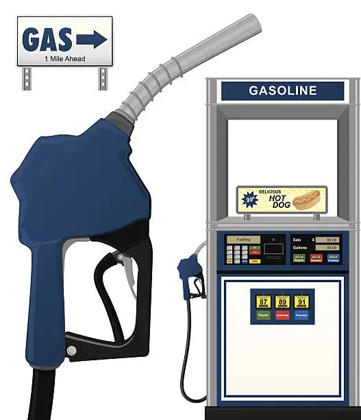 Vector illustration of Modern Gas Pump Set