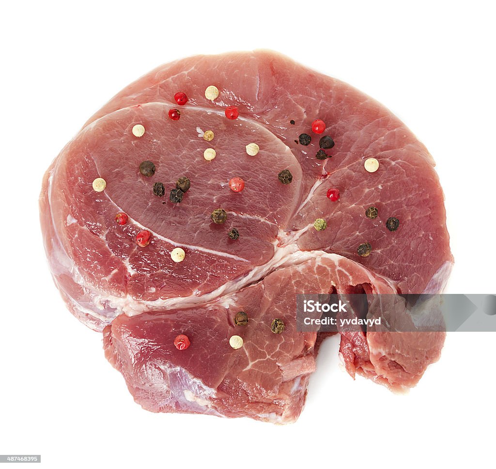 Crude meat on white isolated Affectionate Stock Photo