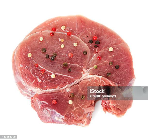 Crude Meat On White Isolated Stock Photo - Download Image Now - Affectionate, Beef, Close-up