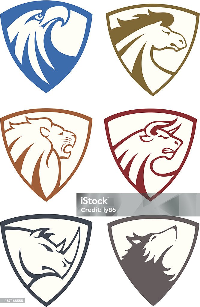 Set of Animal heads More like this: Wolf stock vector