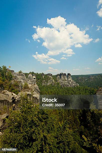 Elbsandstone Mountains Saxony Stock Photo - Download Image Now - 2015, Basteifelsen, East Germany