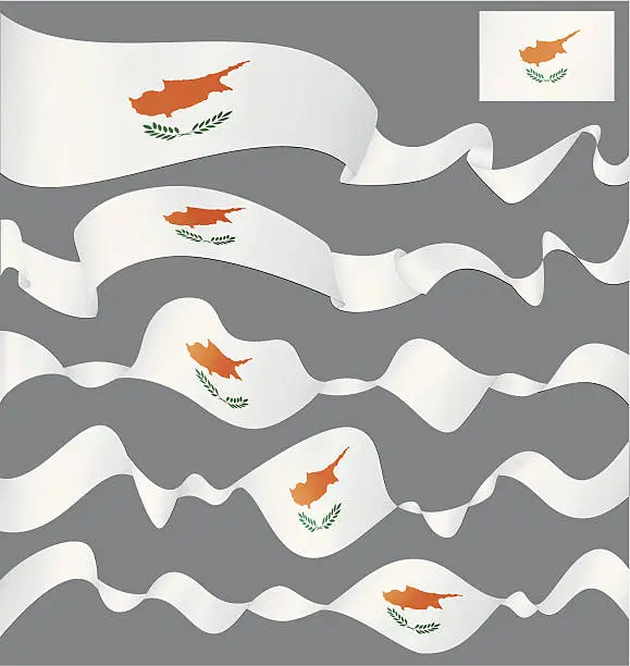 Vector illustration of Flags of Cyprus - banners