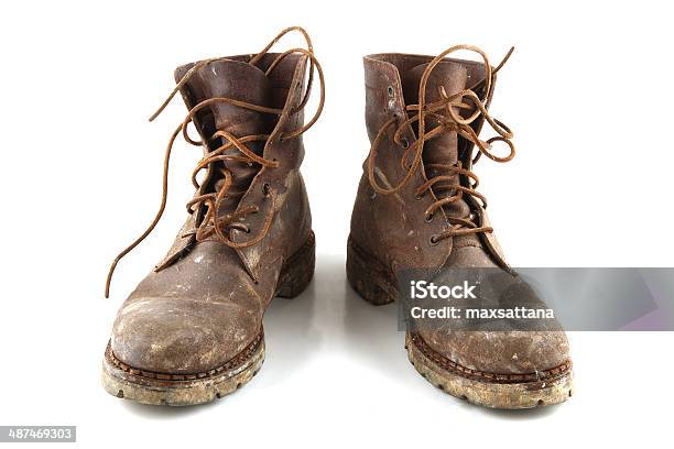 Old Military Boots Stock Photo - Download Image Now - Ankle Boot, Armed Forces, Army