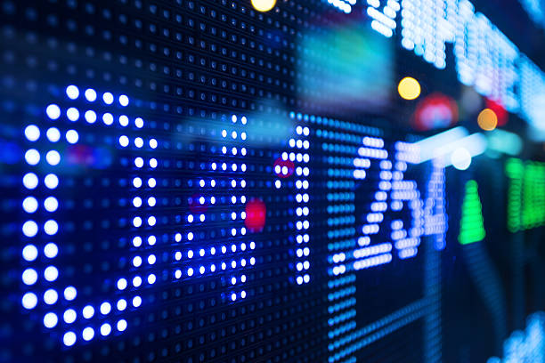 istock Display of Stock market quotes 487469465