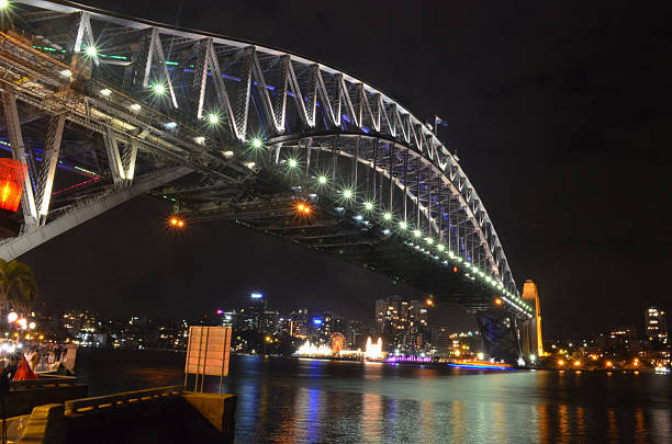 Sydney Harbour Bridge by night stock photo