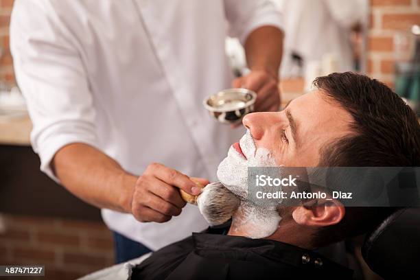 Ready For A Shave At The Barbers Stock Photo - Download Image Now - 20-29 Years, Adult, Barber
