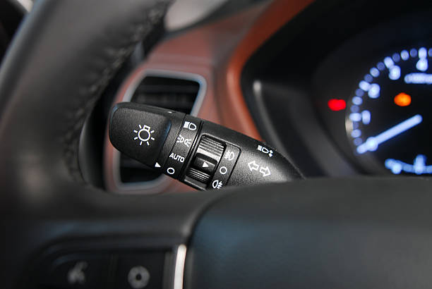 car lighting switch stock photo