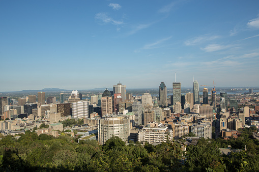 Montreal Downtown in Summer. Clear sky day.