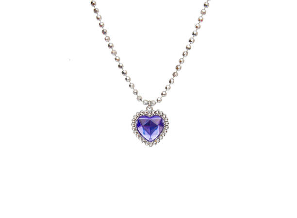 istock Silver pendant isolated on the white background 487475950