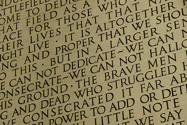 The words of the Gettsburg address carved in the Lincoln Memorial