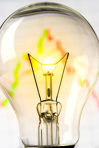 istock Business success with stock graph and light bulb 487476688