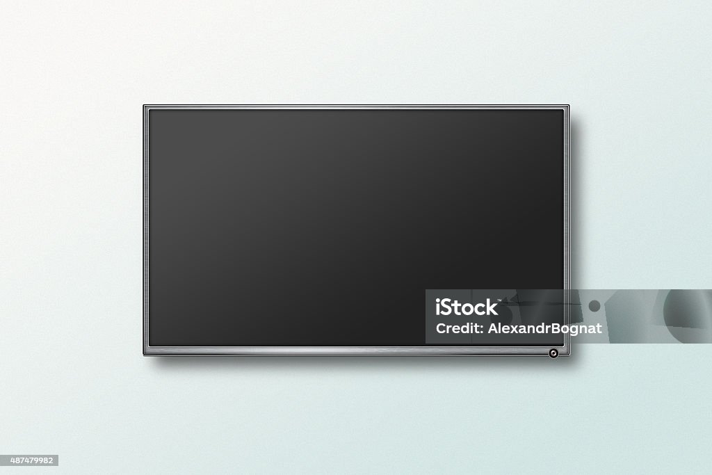 Flachbild-lcd-Fernseher an der Wand, plasma realistische Darstellung - Lizenzfrei Wand Stock-Foto