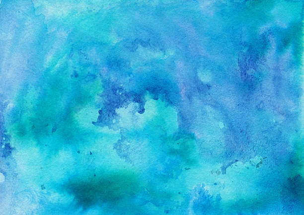 istock Hand painted vibrant blue background on paper 487481124