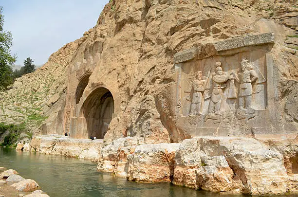 Taq-e Bostan (Taghbostan) at the outskirts of Kermanshah, is a site with a series of large rock relief from the era of Sassanid Empire of Persia, the Iranian dynasty which ruled western Asia from 226 to 650 AD.