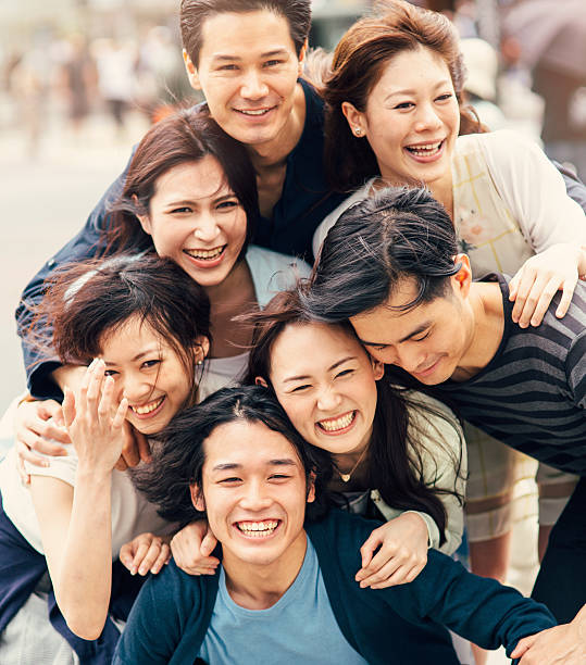 Happy japanese friends
