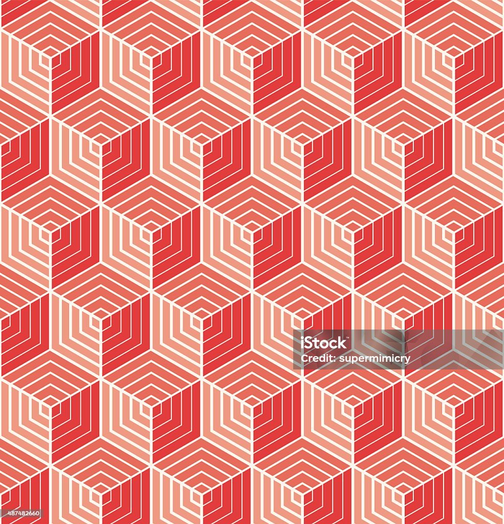 Vintage Cube Pattern Stock Illustration - Download Image Now - Abstract ...